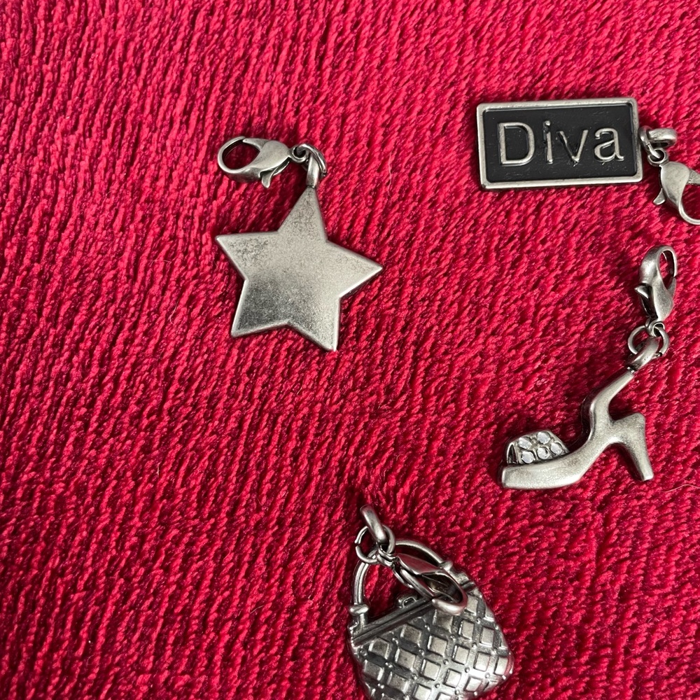 Silver Charm Set with Pink Accents - Picture 3 of 3